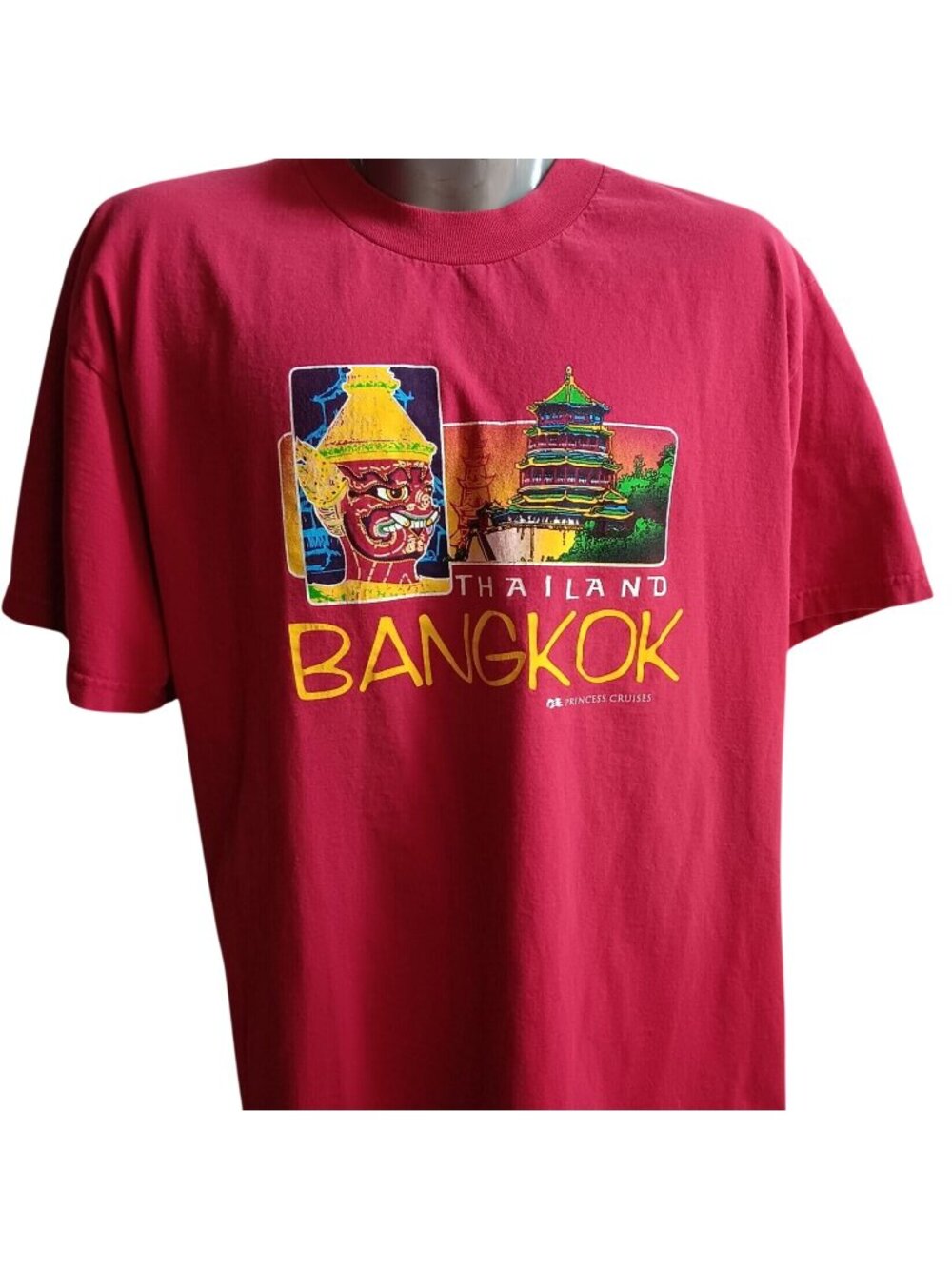 Men's Single Stitch Red XXL Princess Cruise Thailand 2XL Vintage T-shirt